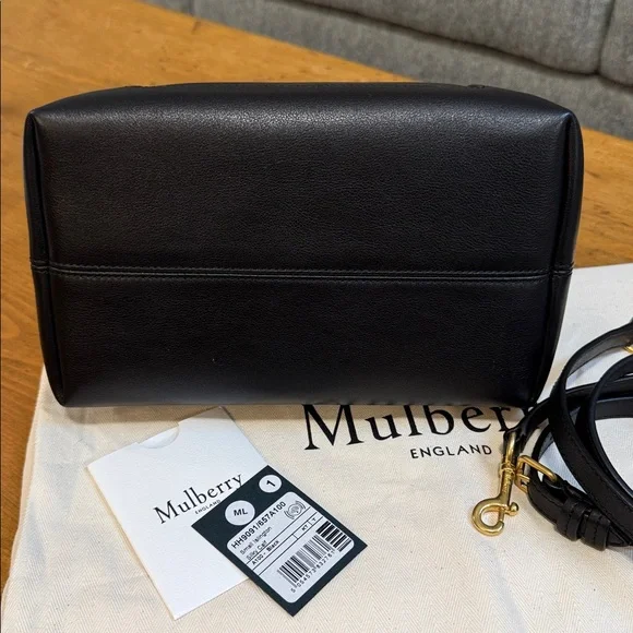 Mulberry rare Islington satchel shoulder bag silky black leather NWT - Picture 9 of 13